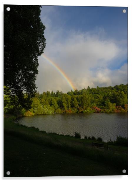 Rainbow Over Callendar Park Acrylic by Emma Dickson