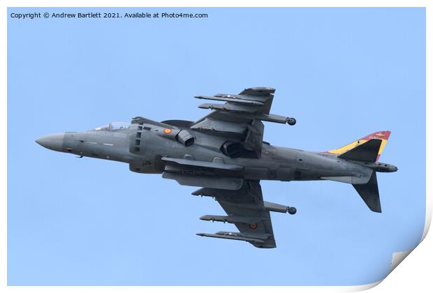 Spanish Navy EAV-8B Harrier II Print by Andrew Bartlett