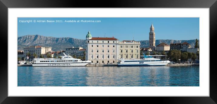 Jadrolinija Ferries in Split Harbour Framed Mounted Print by Adrian Beese