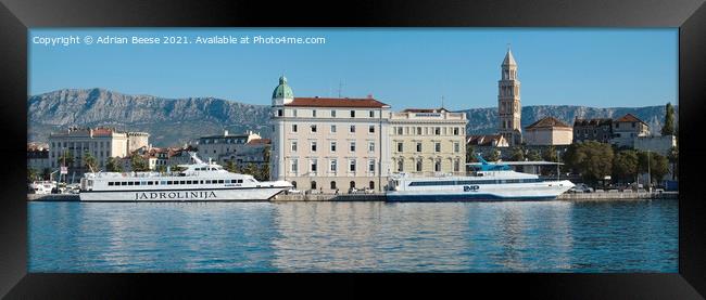 Jadrolinija Ferries in Split Harbour Framed Print by Adrian Beese