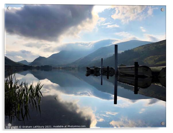 Lake Nantlle Snowdonia Acrylic by Graham Lathbury