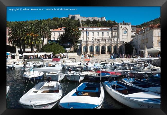 Hvar harbour Croatia Framed Print by Adrian Beese