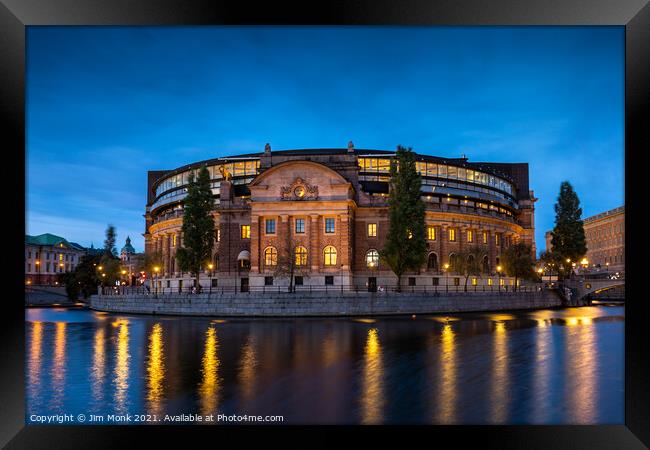 Parliament House Stockholm Framed Print by Jim Monk