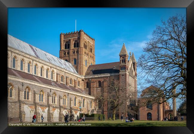 St Alban's Cathedral  Framed Print by Viv Thompson