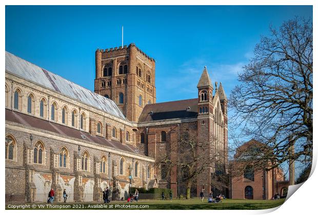 St Alban's Cathedral  Print by Viv Thompson