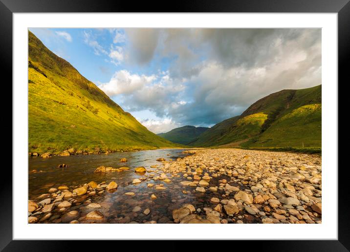 Glen Etive, Scotland at sunrise.  Framed Mounted Print by Tommy Dickson