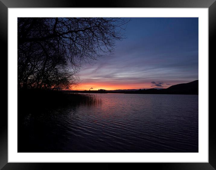 Lake of Menteith Sunset Framed Mounted Print by Emma Dickson
