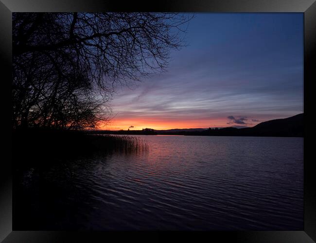 Lake of Menteith Sunset Framed Print by Emma Dickson