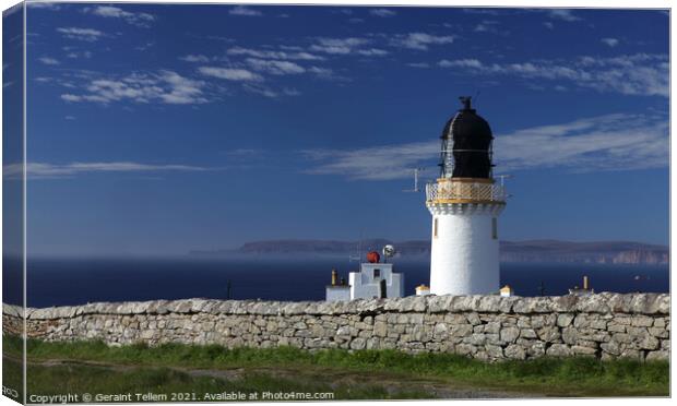 Dunnet Head Lighthouse and Orkney, Caithness, Scotland Canvas Print by Geraint Tellem ARPS