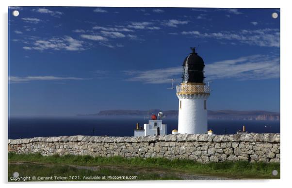 Dunnet Head Lighthouse and Orkney, Caithness, Scotland Acrylic by Geraint Tellem ARPS