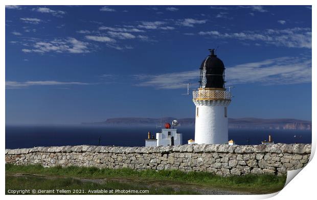 Dunnet Head Lighthouse and Orkney, Caithness, Scotland Print by Geraint Tellem ARPS
