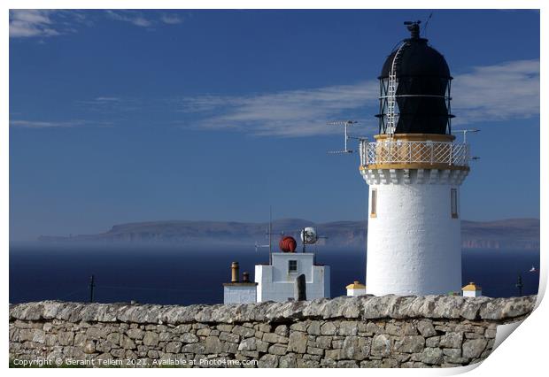 Dunnet Head Lighthouse and Orkney, Caithness, Scotland Print by Geraint Tellem ARPS