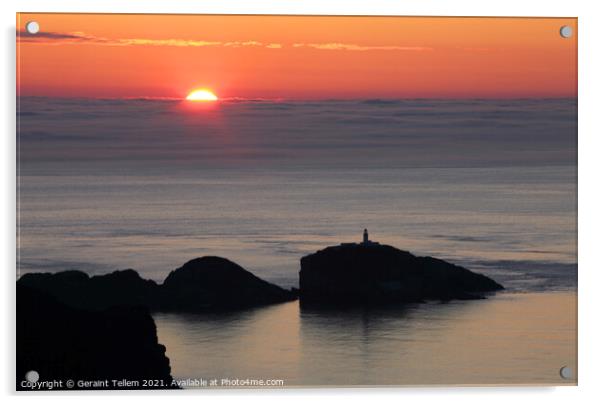 Muckle Flugga island at sunset, Unst, Shetland, Scotland Acrylic by Geraint Tellem ARPS