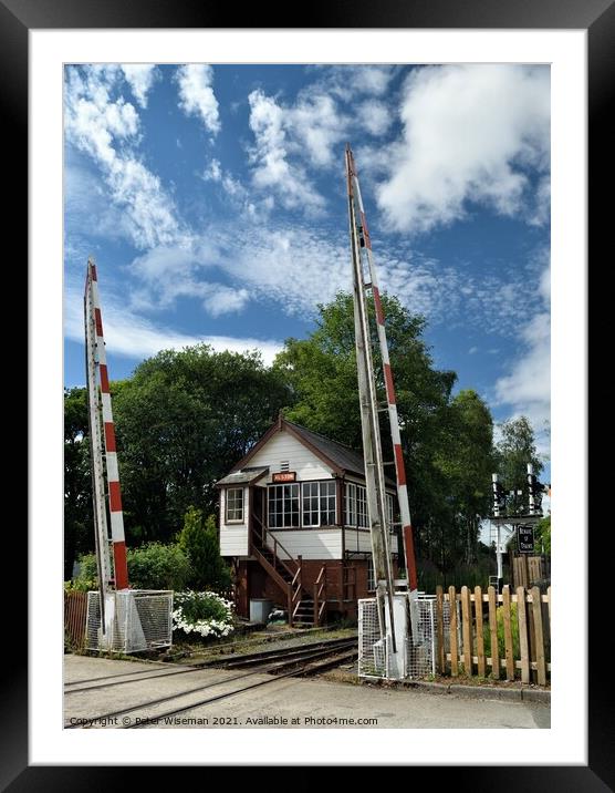 Signal box and level crossing at  Alston, Cumbria Framed Mounted Print by Peter Wiseman