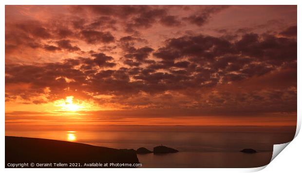 Muckle Flugga island at sunset, Unst, Shetland, Scotland Print by Geraint Tellem ARPS