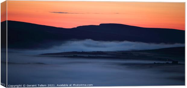 Midnight twilight and mist in mid-summer, Unst, Shetland Islands, Scotland Canvas Print by Geraint Tellem ARPS