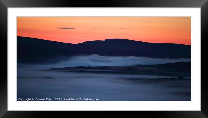 Midnight twilight and mist in mid-summer, Unst, Shetland Islands, Scotland Framed Mounted Print by Geraint Tellem ARPS