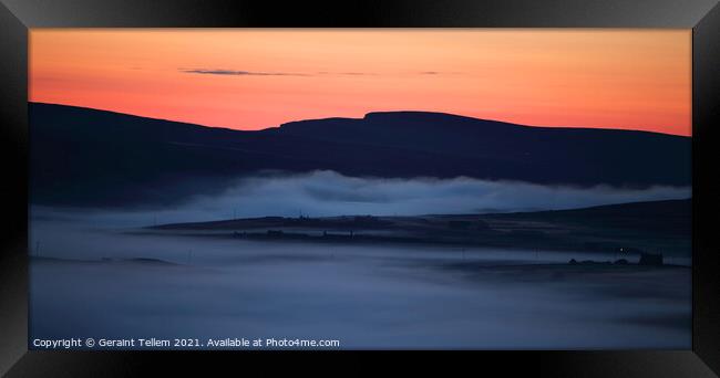 Midnight twilight and mist in mid-summer, Unst, Shetland Islands, Scotland Framed Print by Geraint Tellem ARPS