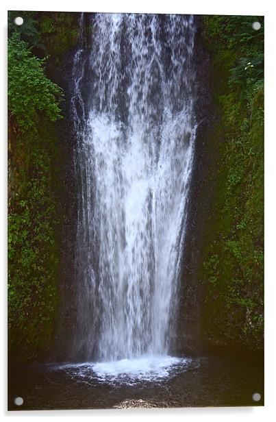 Multnomah falls, Acrylic by Irina Walker