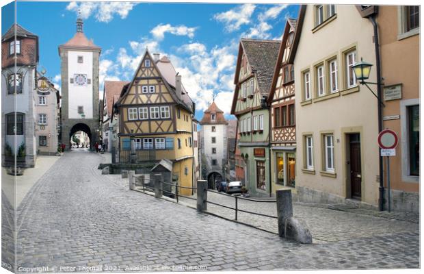 Charming Medieval Village Canvas Print by Peter Thomas