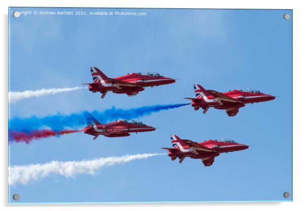 RAF Red Arrows Acrylic by Andrew Bartlett