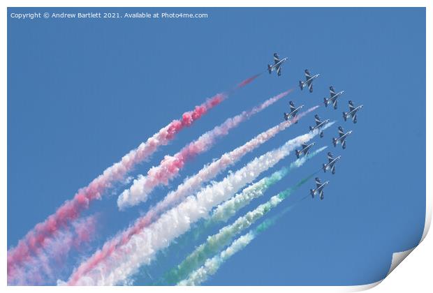 Frecce Tricolori performs a flypast. Print by Andrew Bartlett