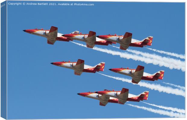 Patrulla Aguila, Spanish Air Force, C101 Aviojet Canvas Print by Andrew Bartlett