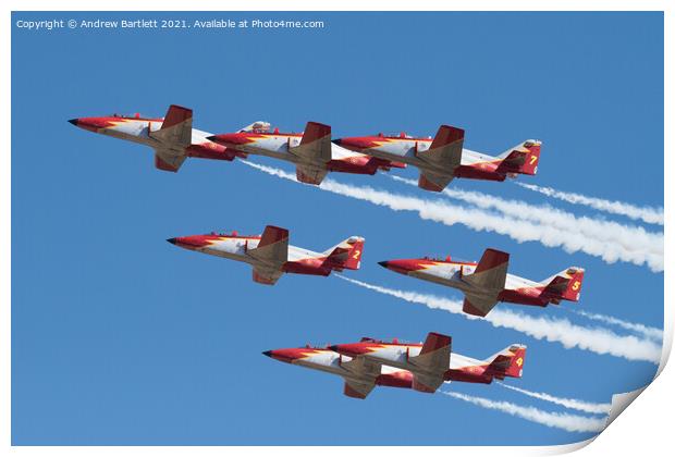 Patrulla Aguila, Spanish Air Force, C101 Aviojet Print by Andrew Bartlett