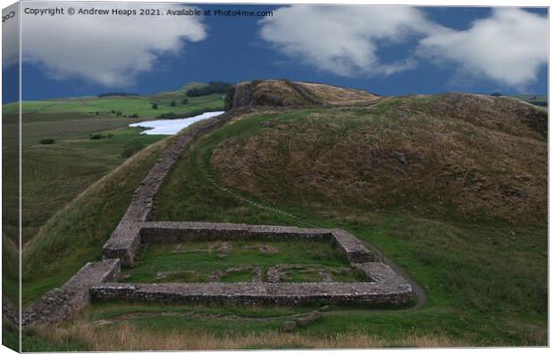 Hadrians wall a historic landmark on a summers day Canvas Print by Andrew Heaps