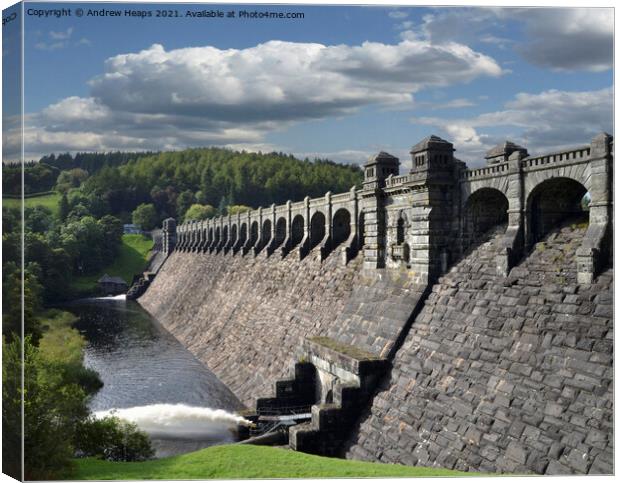 Lake Vyrnwy dam Canvas Print by Andrew Heaps