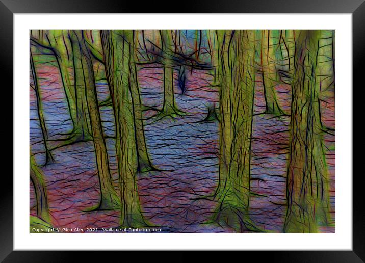 Graphic Forest Framed Mounted Print by Glen Allen