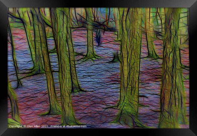 Graphic Forest Framed Print by Glen Allen