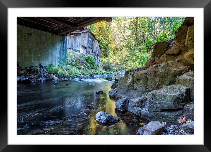 Under the Bridge at Cedar Creek Grist Mill Framed Mounted Print by Belinda Greb