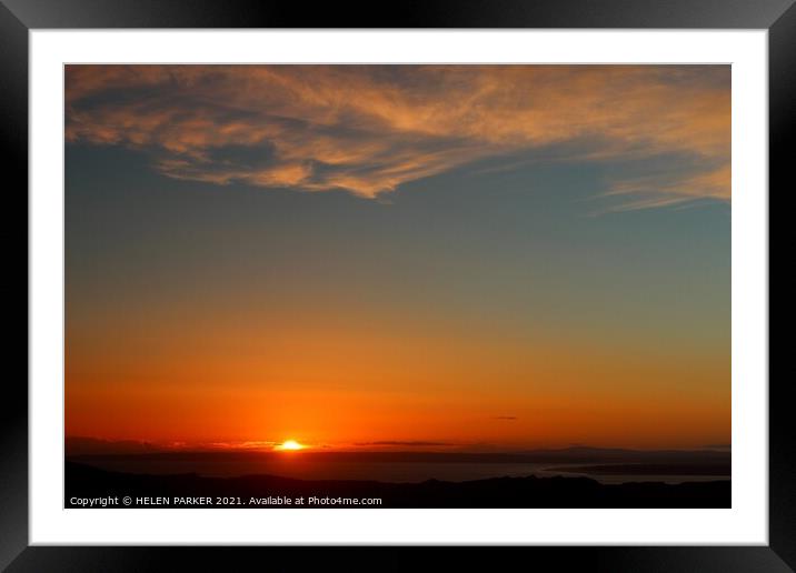Beautiful Gower Sunset Framed Mounted Print by HELEN PARKER