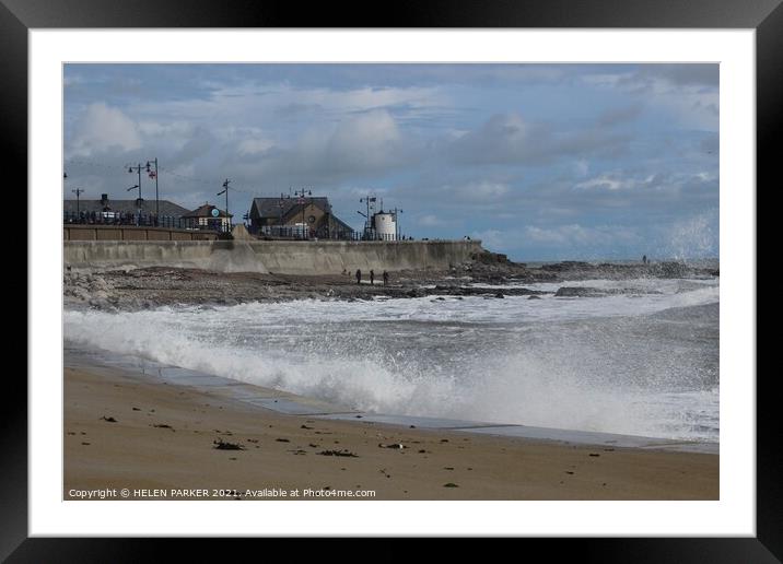 Beach at Porthcawl Framed Mounted Print by HELEN PARKER