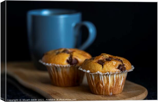 Coffee and Chocolate Chip Muffins Canvas Print by Stuart Giblin