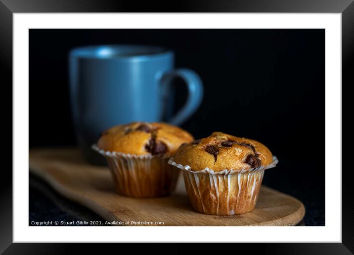 Coffee and Chocolate Chip Muffins Framed Mounted Print by Stuart Giblin