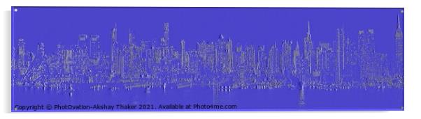 Creative 3D Digital illustration of New York city  Acrylic by PhotOvation-Akshay Thaker