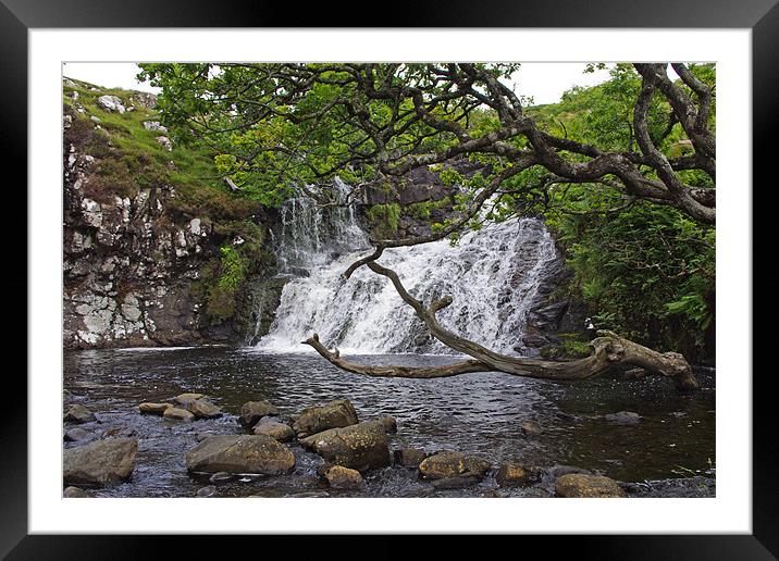Waterfall on West Coast Scotalnd Framed Mounted Print by Dave Parkin