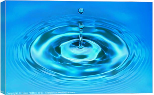 Blue water droplet Canvas Print by Helkoryo Photography