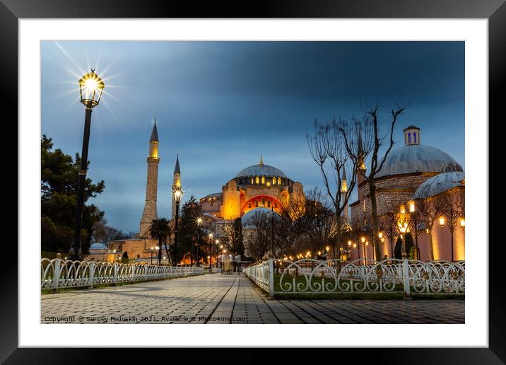Hagia Sophia (Ayasofya). View from the Sultan Ahmet Park.  Framed Mounted Print by Sergey Fedoskin