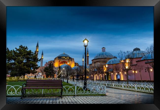Hagia Sophia (Ayasofya). View from the Sultan Ahmet Park. Framed Print by Sergey Fedoskin