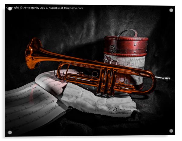 Red trumpet  Acrylic by Aimie Burley