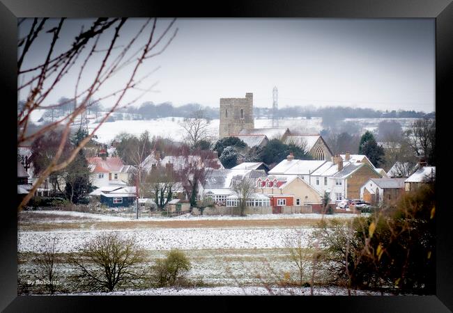 Southfleet in the Snow of 2021 Framed Print by robin whitehead