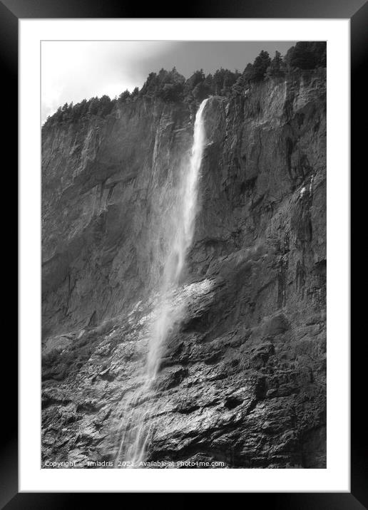 Staubbach Waterfall, Lauterbrunnen, Switzerland, m Framed Mounted Print by Imladris 
