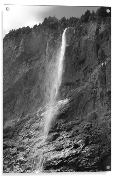 Staubbach Waterfall, Lauterbrunnen, Switzerland, m Acrylic by Imladris 