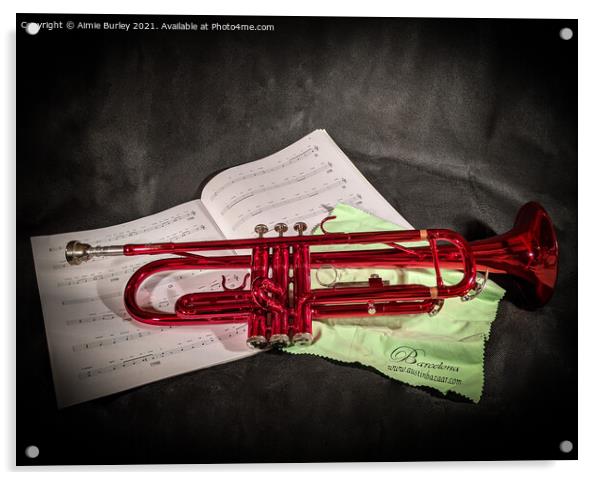 The Red trumpet  Acrylic by Aimie Burley