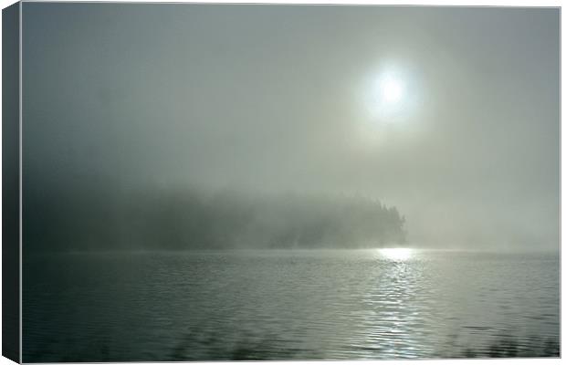 Misty Morning On the Umpqua River Canvas Print by Irina Walker