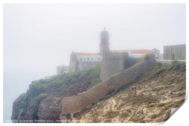 Cape St. Vincent Lighthouse, Algarve Print by Graham Prentice