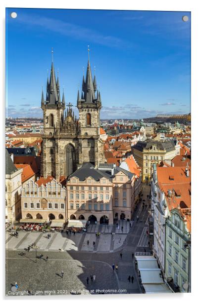 Tyn Church, Prague Acrylic by Jim Monk